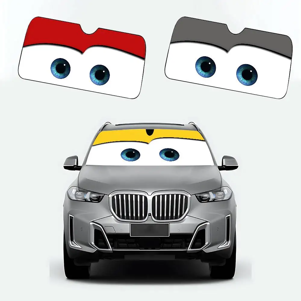 L-Lightning M-McQueen عيون سيارة ظلة غطاء الزجاج الأمامي حماية من الأشعة فوق البنفسجية اكسسوارات السيارات قناع للسيارات