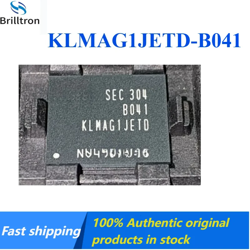 1-5PCS 100% Original KLMAG1JETD-B041 BGA153 EMMC 16G 5.1 Font Storage  Brand New Original Stock , Fast Shipping.