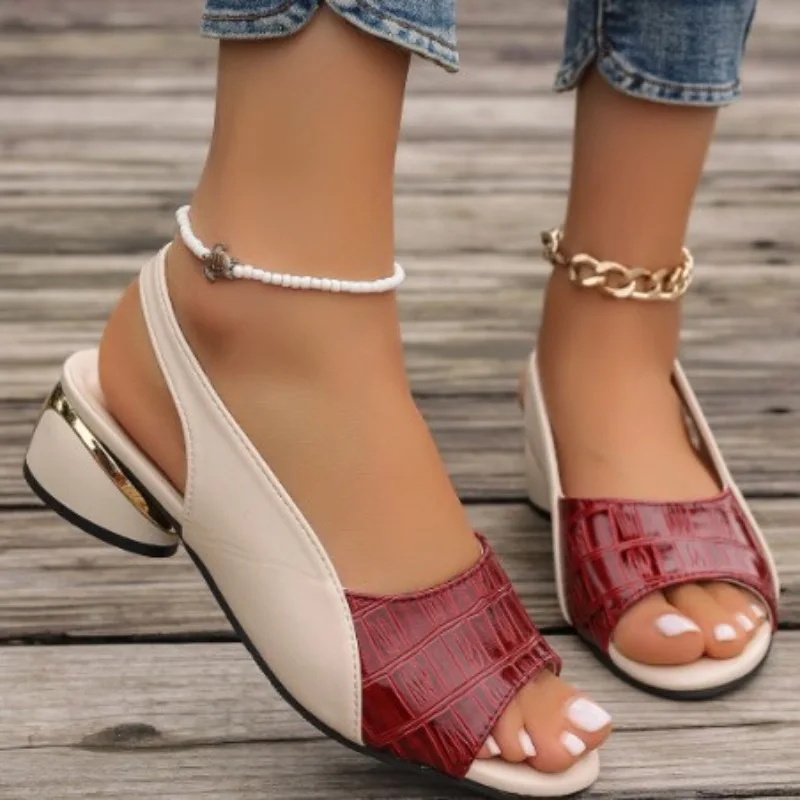 

Women's Sandals Luxury Casual Leather Sandals Designer Low Heeled Fish Mouth Sandals for Women Open Toed Formal Sandal Sandalias