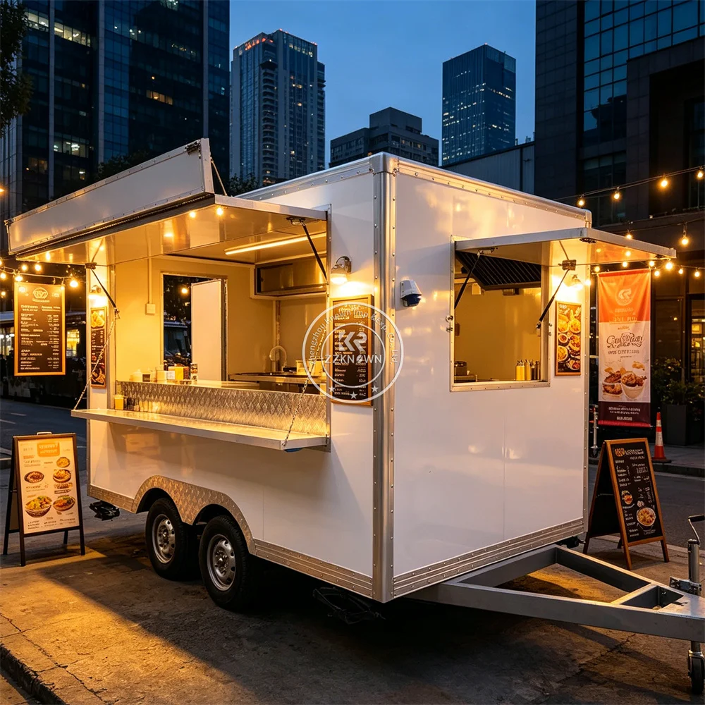 

Modern Custom Food Trailer Mobile Coffee Shop Van Street Concession Catering Food Truck With Fully Equipped Kitchen