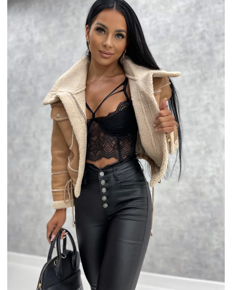 Faux Leather Jackets Women PU Short Thick Warm Black Outwear Female Aviator Retro Lapel Velvet Coat 2023 New Winter Woman Tops