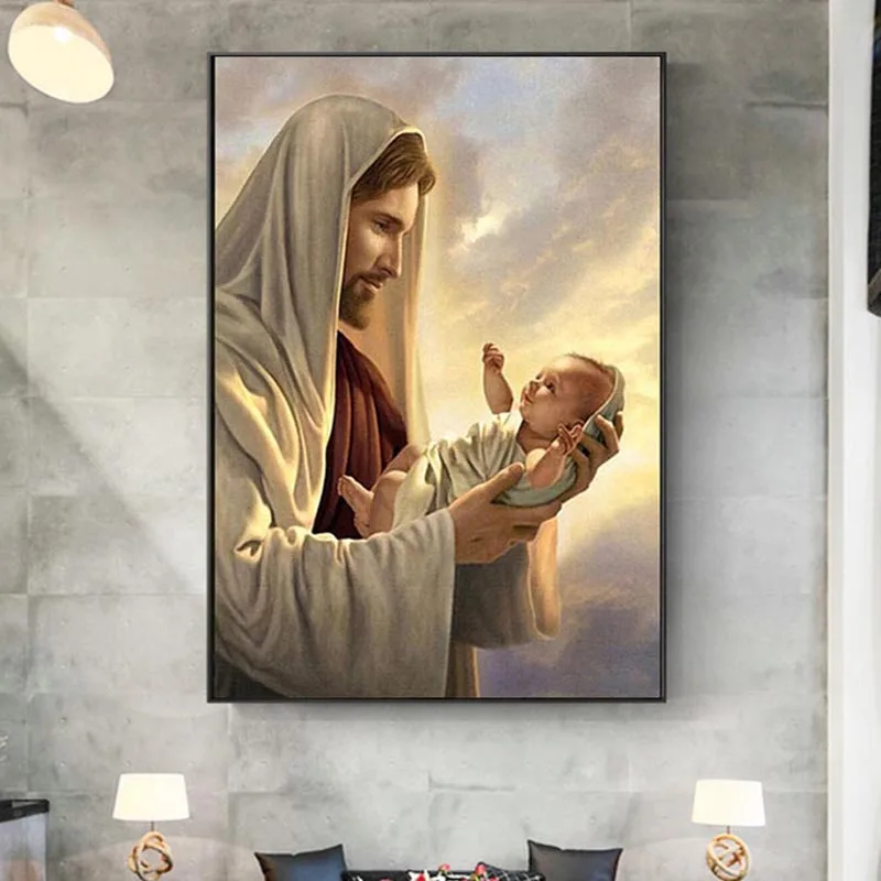 Christian God Jesus Canvas Wall Arts Christian God Jesus HD Photos Home Decor Picture Prints Classical Poster Paintings Artwork