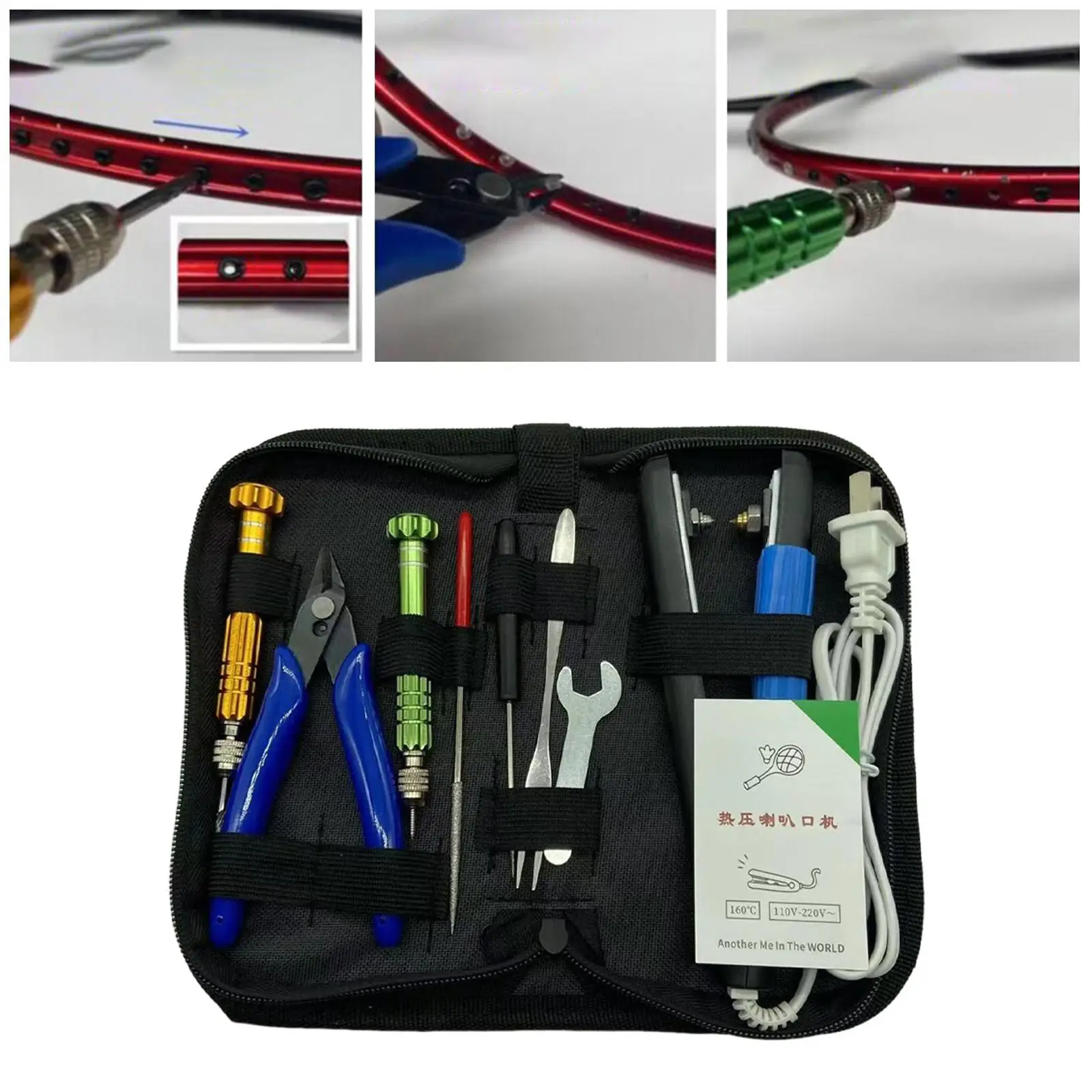 Handheld Tennis Racquet Clamp Heat Press Badminton Racket Pliers for Tennis, Squash Racquet Racket