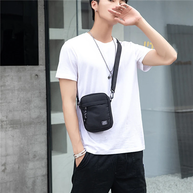 Casual Mini Crossbody Bag Small Men\'s Shoulder Bag Men Diagonal Small Backpack Light Messenger Phone Bag Boy Fanny Chest Pack