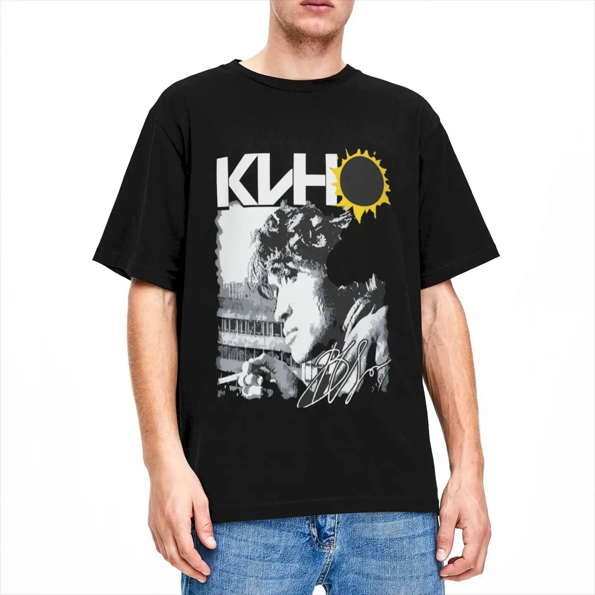 Viktor Tsoi Kino Rock Band Shirt Merch for Men Women 100% Cotton Humor Tee Shirt Short Sleeve Clothes Summer