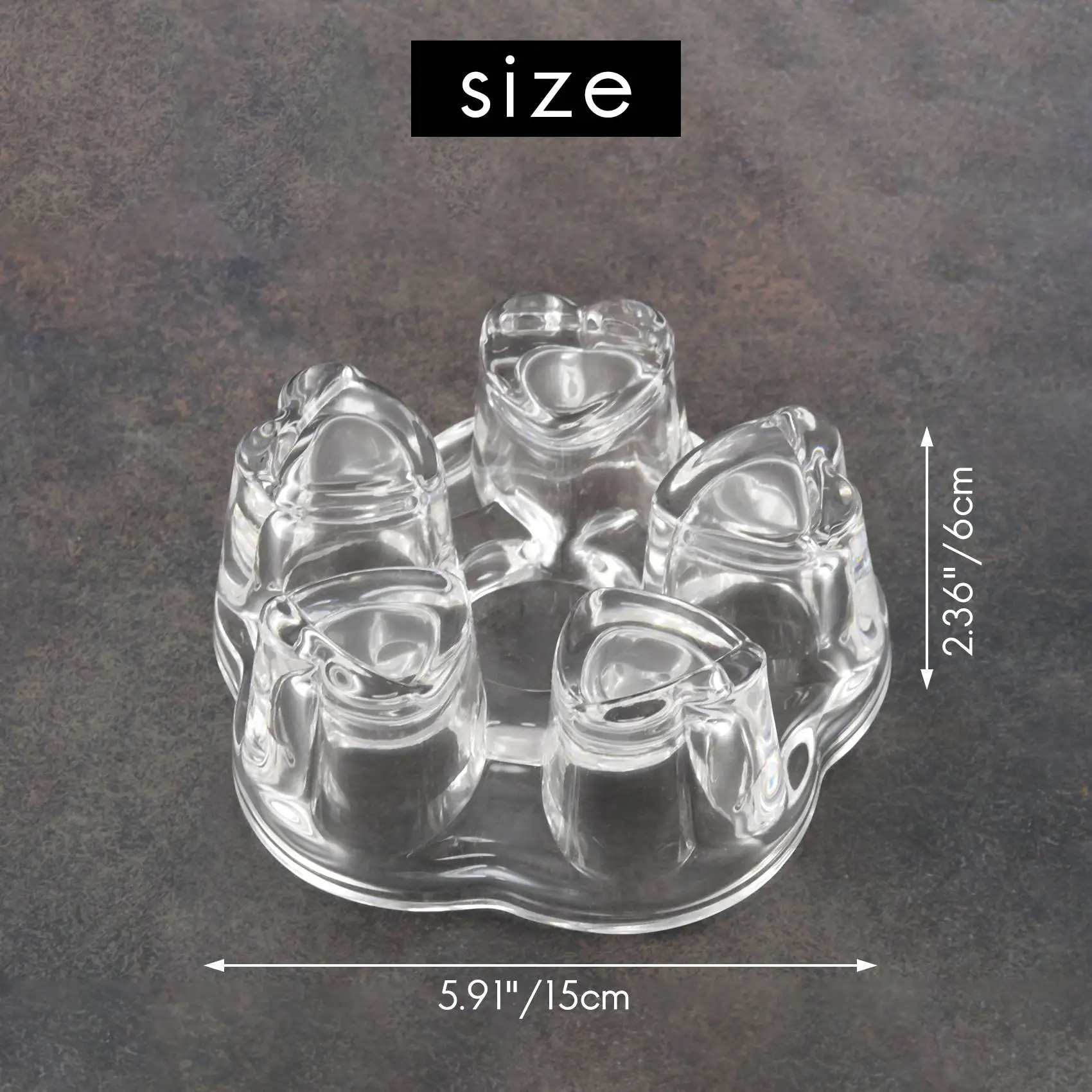 Porte-bougie en verre transparent résistant à la chaleur en forme de cœur, chauffe-théière, base chauffante, A26P, nouveau