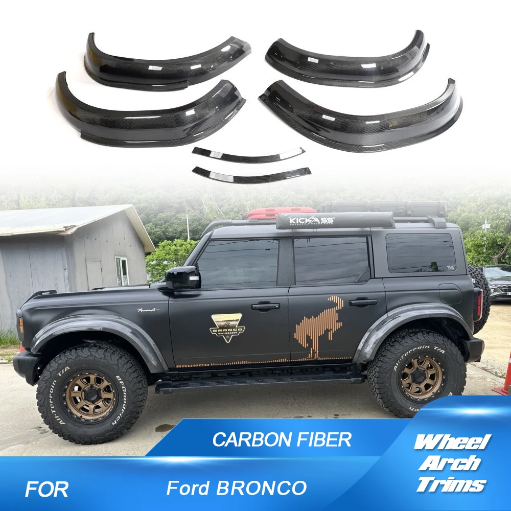 Car Wheel Arch Trims for Ford BRONCO Sport Utility 2D 4D Carbon Fiber Wheel Arch Fender Flares Exterior Accessories Carbon Fiber