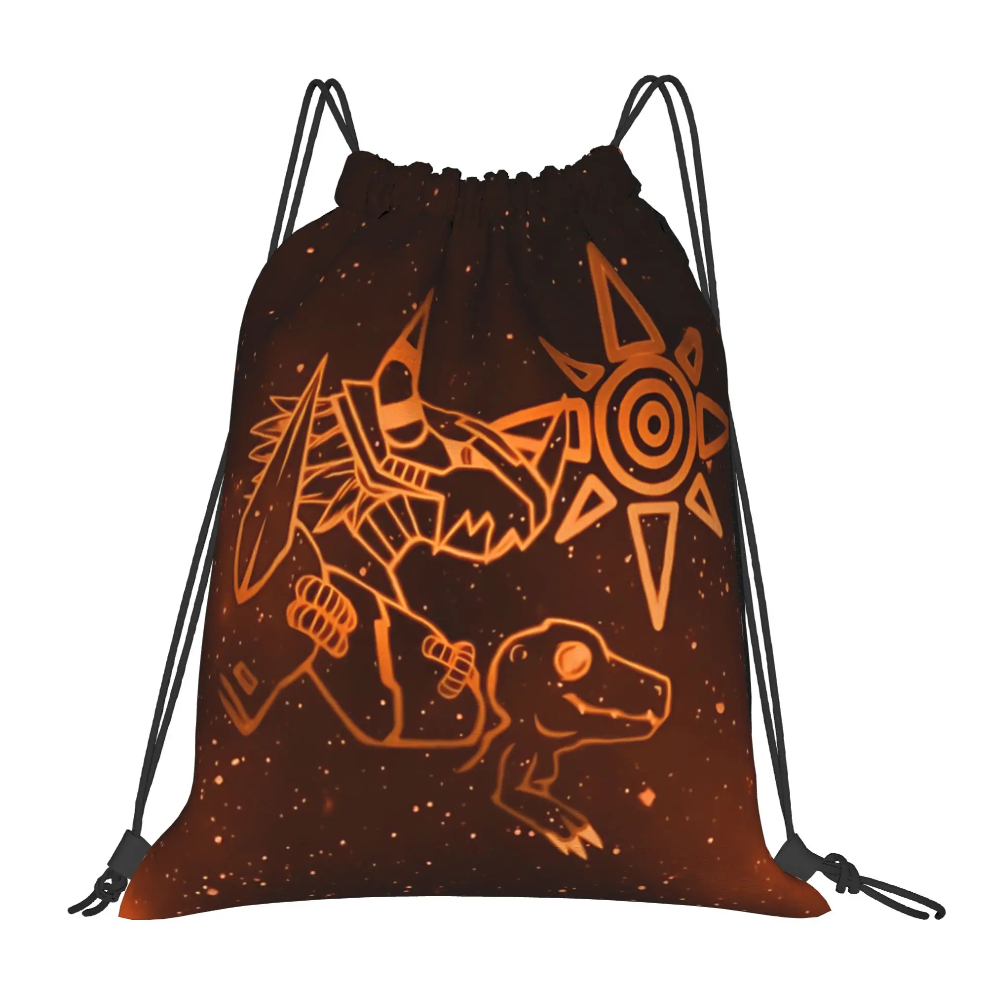 gym Pouch Digital Monster  Drawstring Bags Hiking Unisex Storage Organize Bundle Pocket Rope Bag