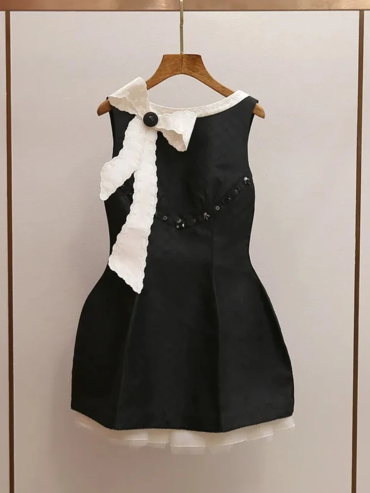 Luxury Brand Samre2026 Spring/Summer New Collection Women'S Gold Style Celebrity Match Butterfly Dew Back Puff Dress