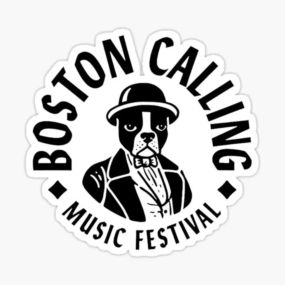 Boston Calling Adesivo para Decoração Laptop, Arte fofa dos desenhos animados para quarto e carro, Mala pública elegante