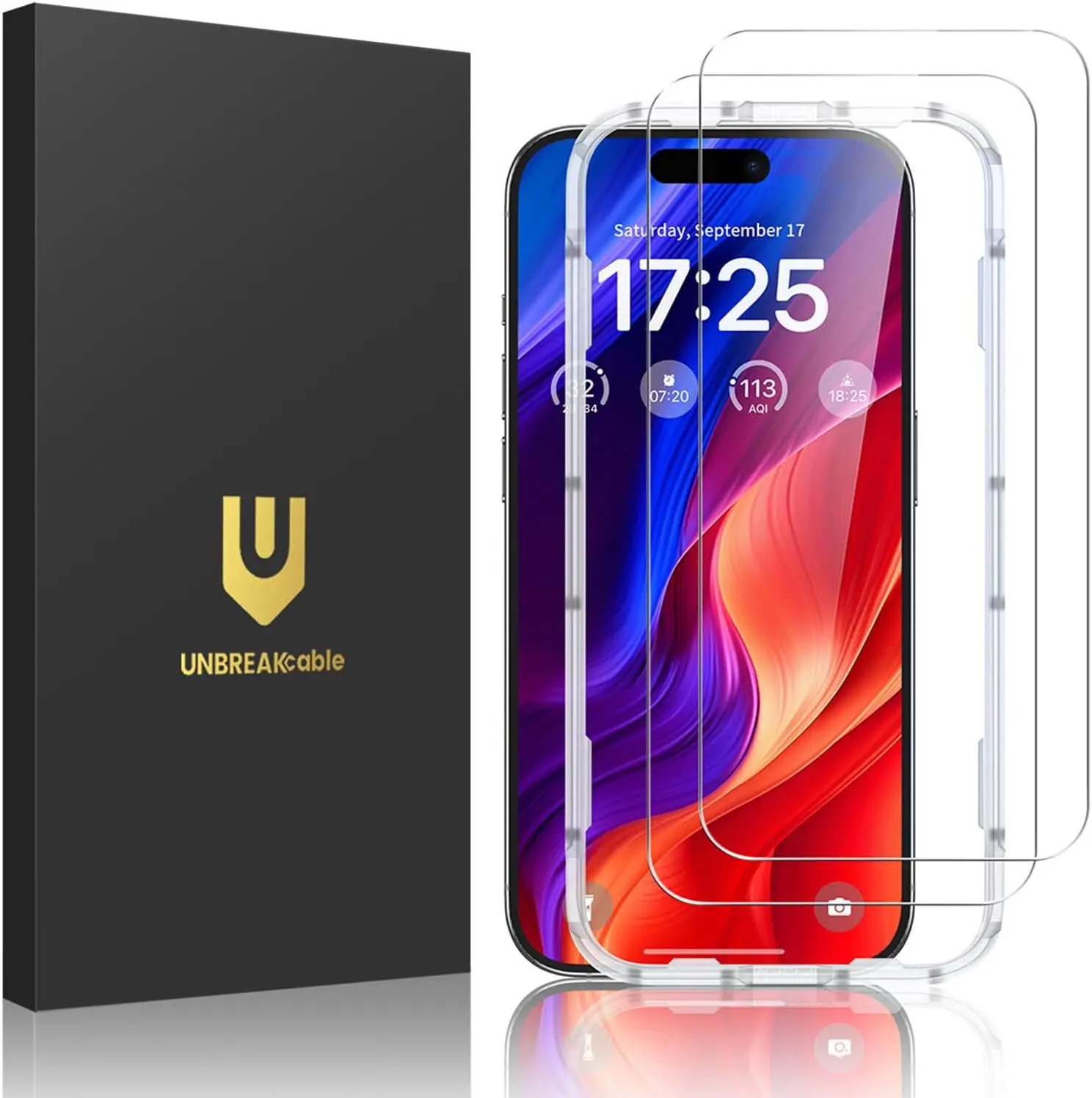 

2-Pack Tempered Glass Screen Protector for 6.1" iPhone 16, Shatterproof 9H Hardness HD Clear Easy Install