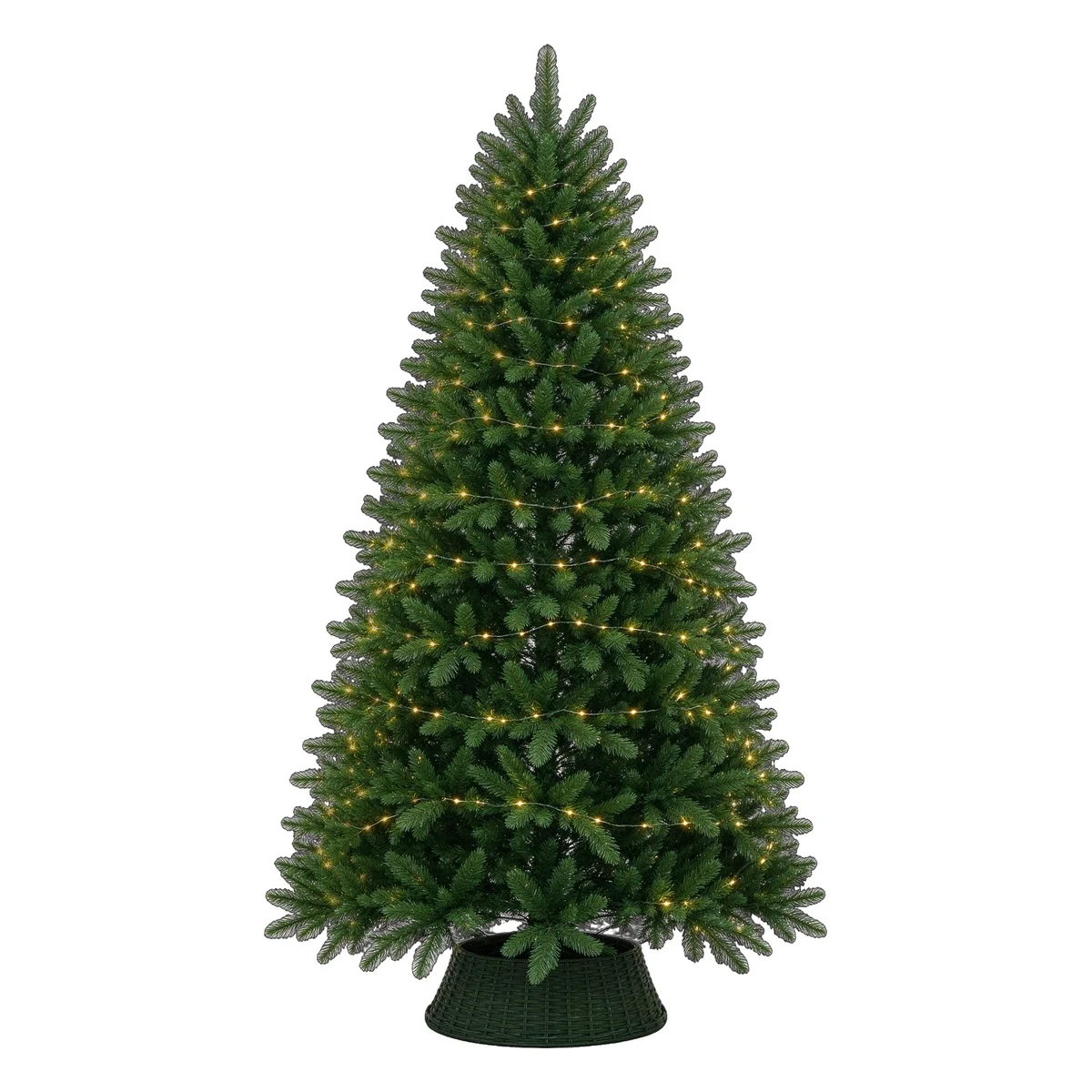 Artificial Christmas Tree 152cm Prelit Flame Retardant with Planter Indoor Outdoor Home Office Decor