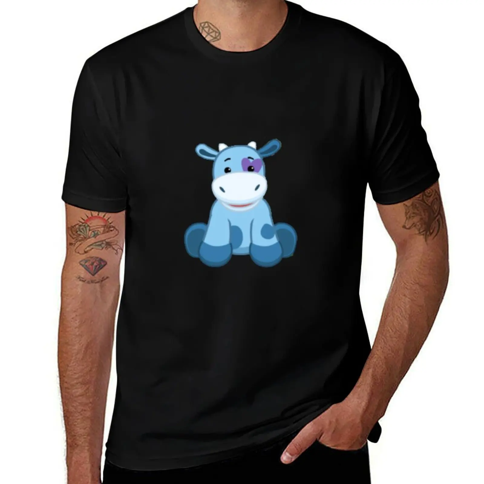 

Blue Sweetheart Cow Webkinz T-Shirt street wear rapper graphic tees oversized graphic tee t shirt men 100℅ cotton