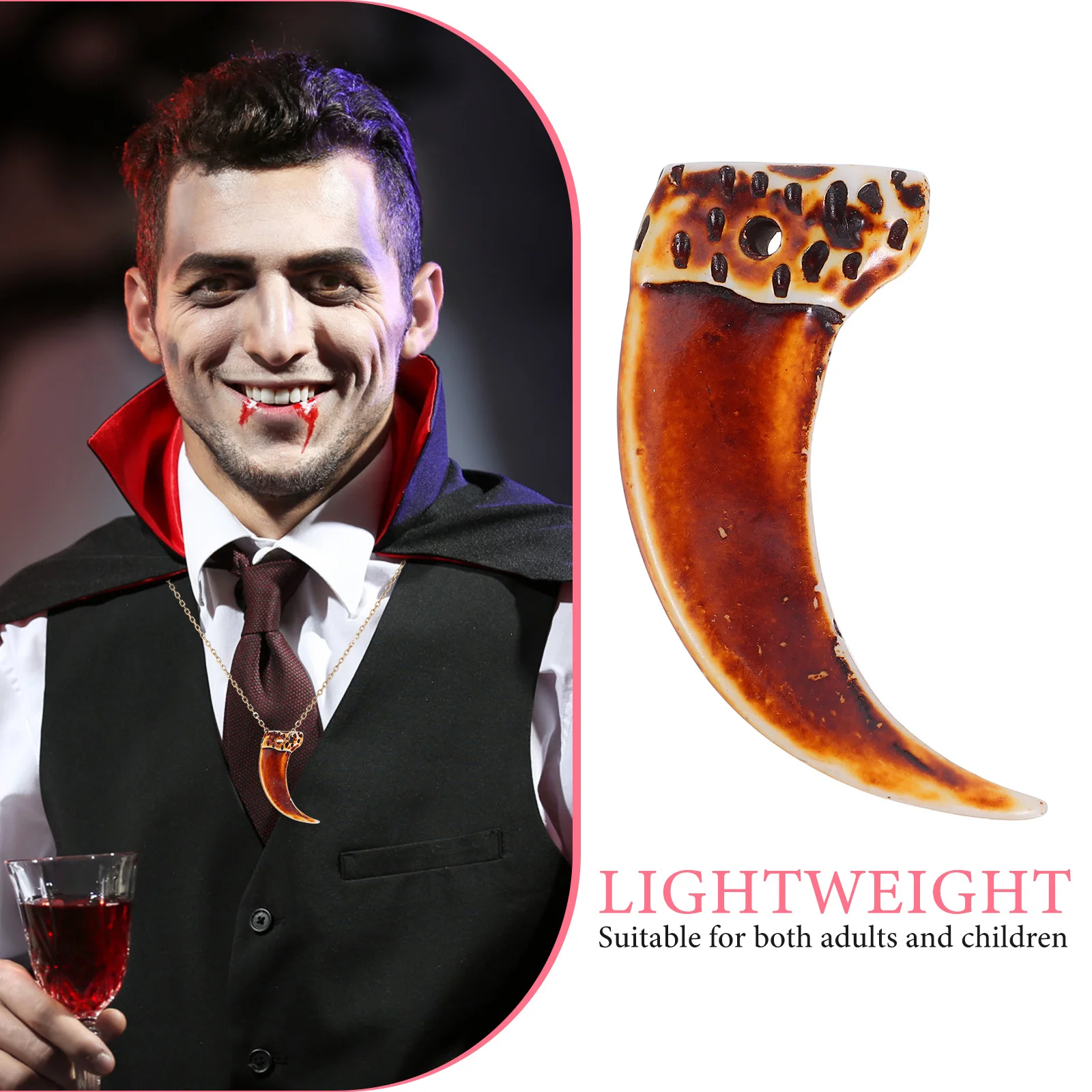 Accessoires de griffes de dent de bête, 5 pièces: bijoux tribaux légers et réalistes pour Halloween, griffes de Cosplay pour adultes, requin en résine