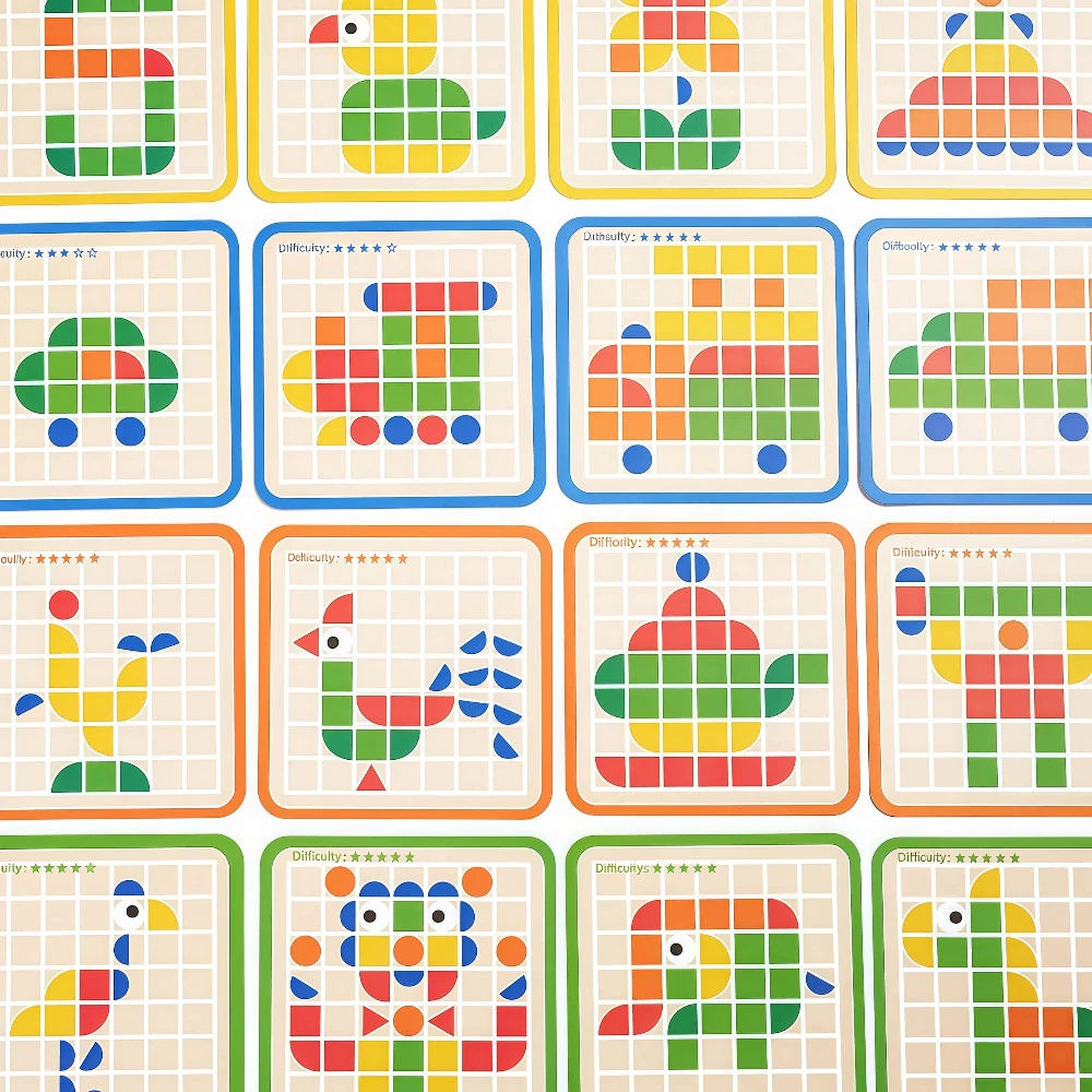 Mosaik-Puzzle-Blöcke, Gehirnentwicklung für Kinder, kreative Spielaktivitäten, Fähigkeitstraining, Farbformerkennung, interaktiv