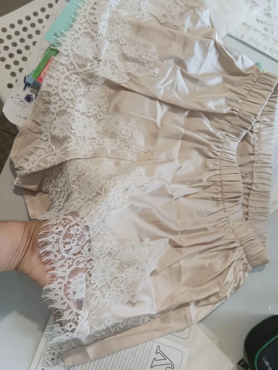 Y2k Coquette Lounge, пижамные шорты, французские трусики, женские атласные шелковые шорты, винтажные мини-микро-шорты с кружевной отделкой, низ