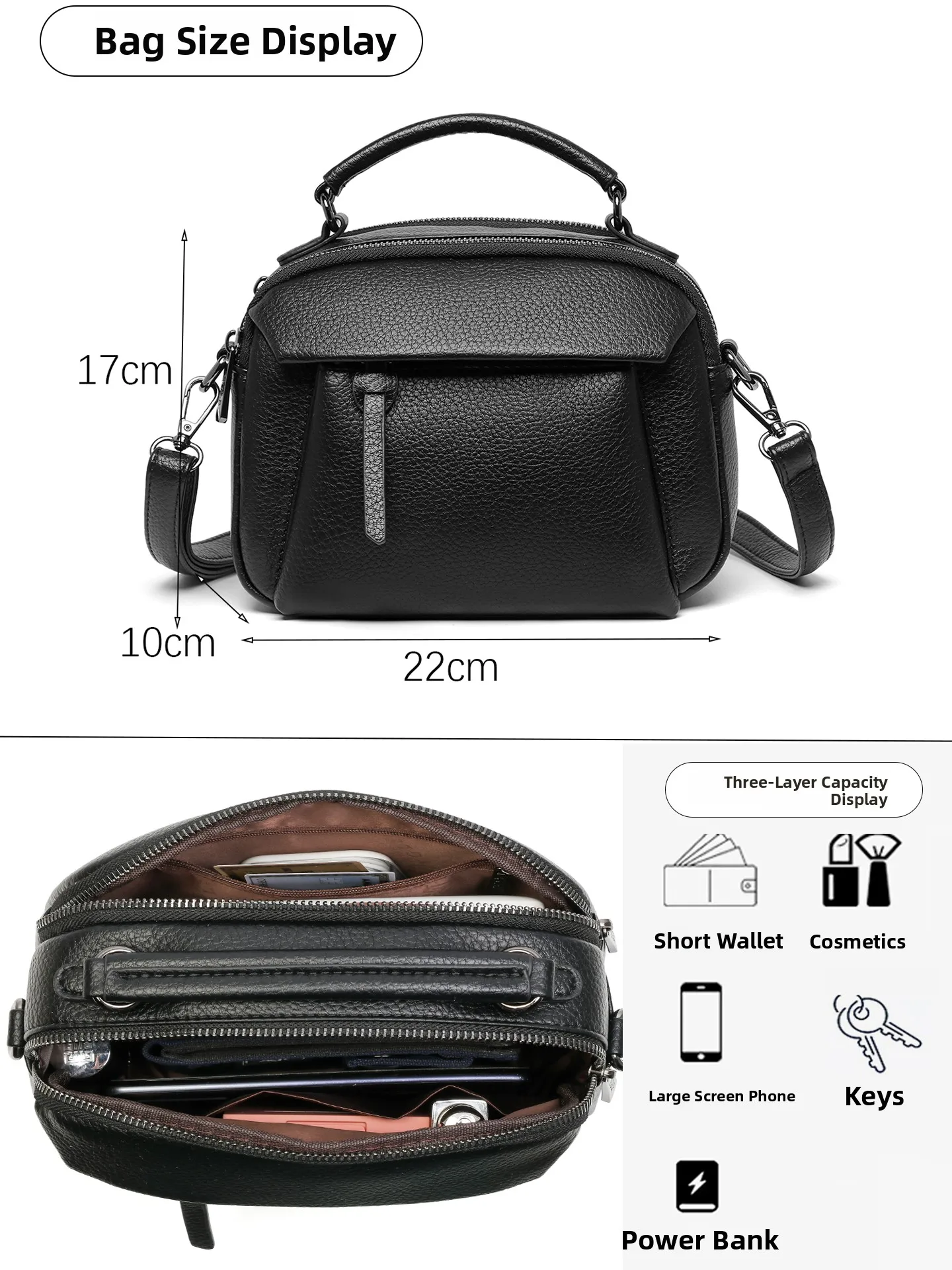 

Стильная повседневная сумка-кроссбоди для женщин, легкая сумка из мягкой искусственной кожи с одним плечевым ремнем и застежкой-молнией.