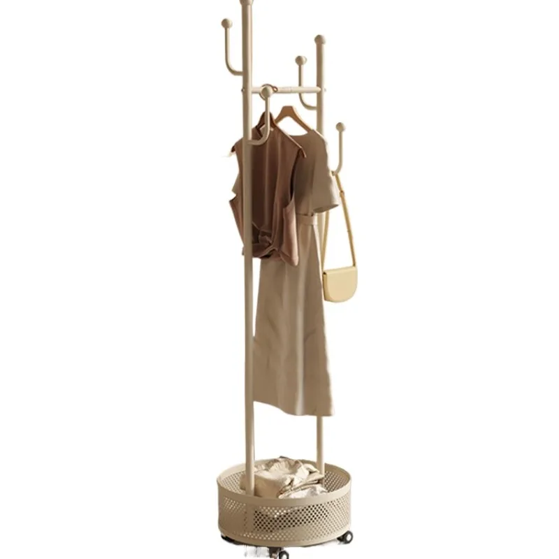 Sturdy Carbon Steel Clothes Rack with 360° Swivel Wheels Small Mobile Garment Stand Multifunctional Rolling Rack for Home  Store