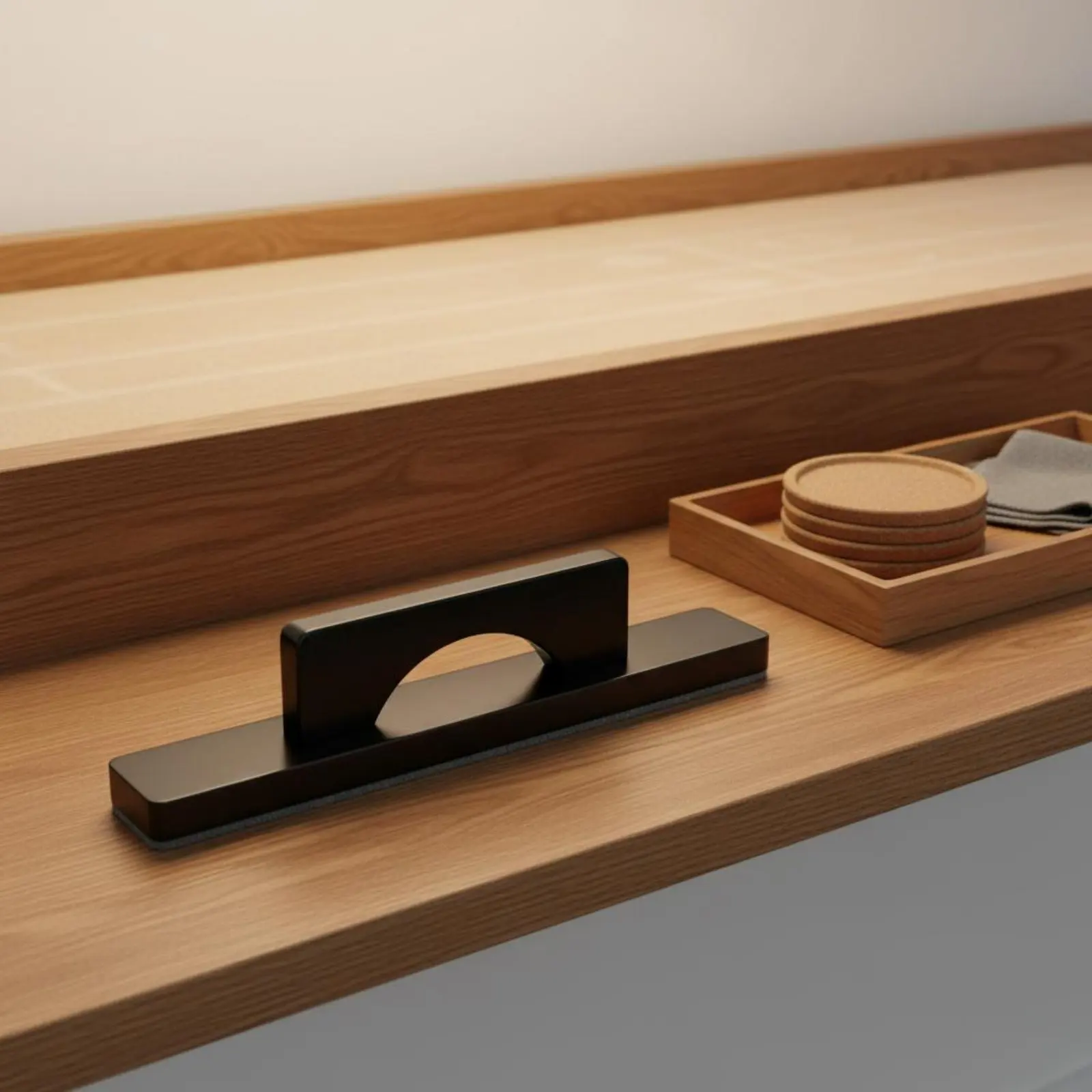 Immagine 7: Spazzola in Legno Massello per Shuffleboard, Accessorio Sportivo Facile da Pulire ed Ecologico