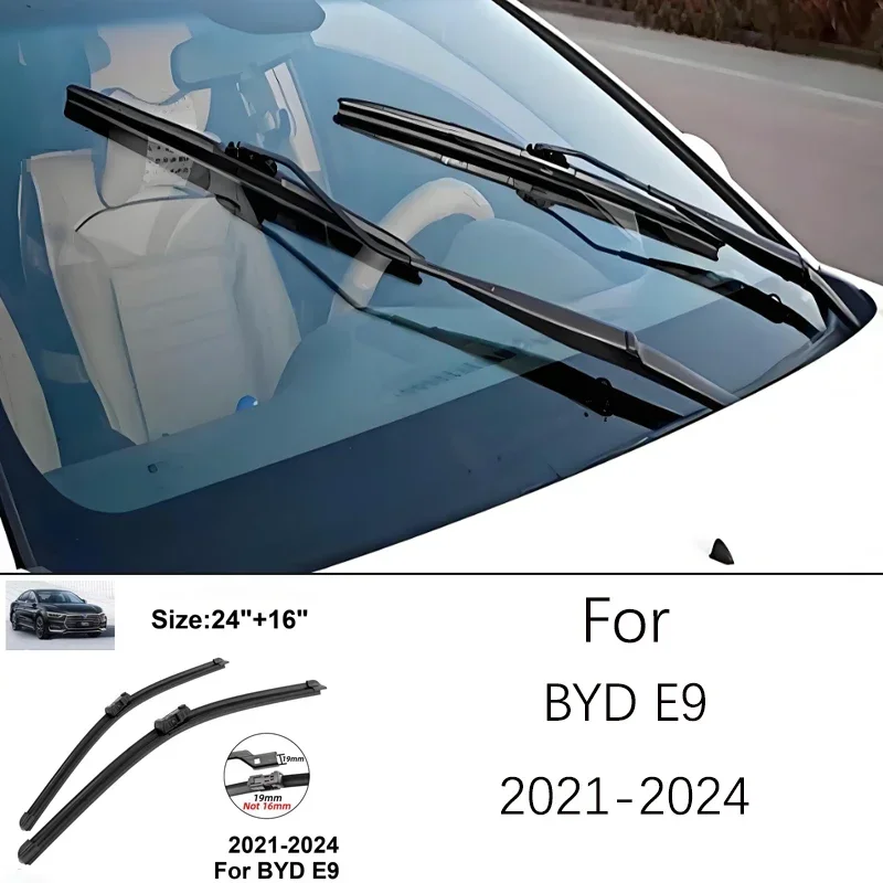 For BYD E9 2021-2024 2021 2022 2023 2024 Windscreen Windshield Wiper 24 16 Inches Rubber Front Wiper Blade Accessories