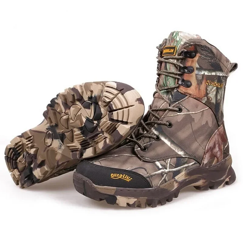 2024 Winter Men Boots Warm Waterproof Camouflage Leather Desert Combat Boot Safety Shoes Tactical Snow Boots