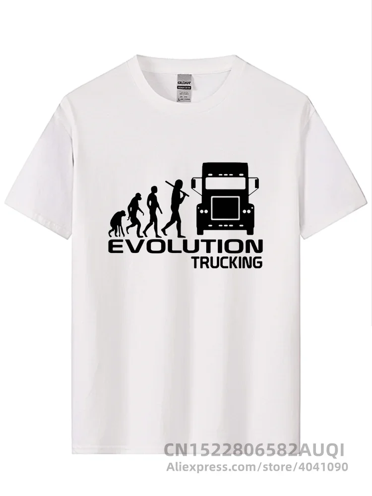 Brand Clothing EVOLUTION TRUCKING Truck Driver Cab Gift Ideas Funny T Shirt Men Cotton Short Sleeve T-shirt Top Camiseta