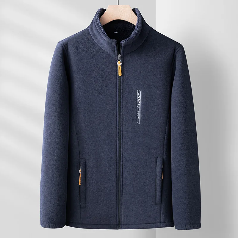 

Outdoor Fleece Jacket for Men, Warm Polar Fleece Coat with Cold-Proof Technology Windproof Zipper Cardigan, Winter Casual Jacket