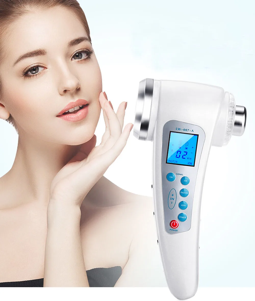 Ultrasound Galvanic Ion Skin Pores Cleaning Massager 7 LED Photon Skin Lift Rejuvenation Anti-wrinkle Facial Care Beauty Devices