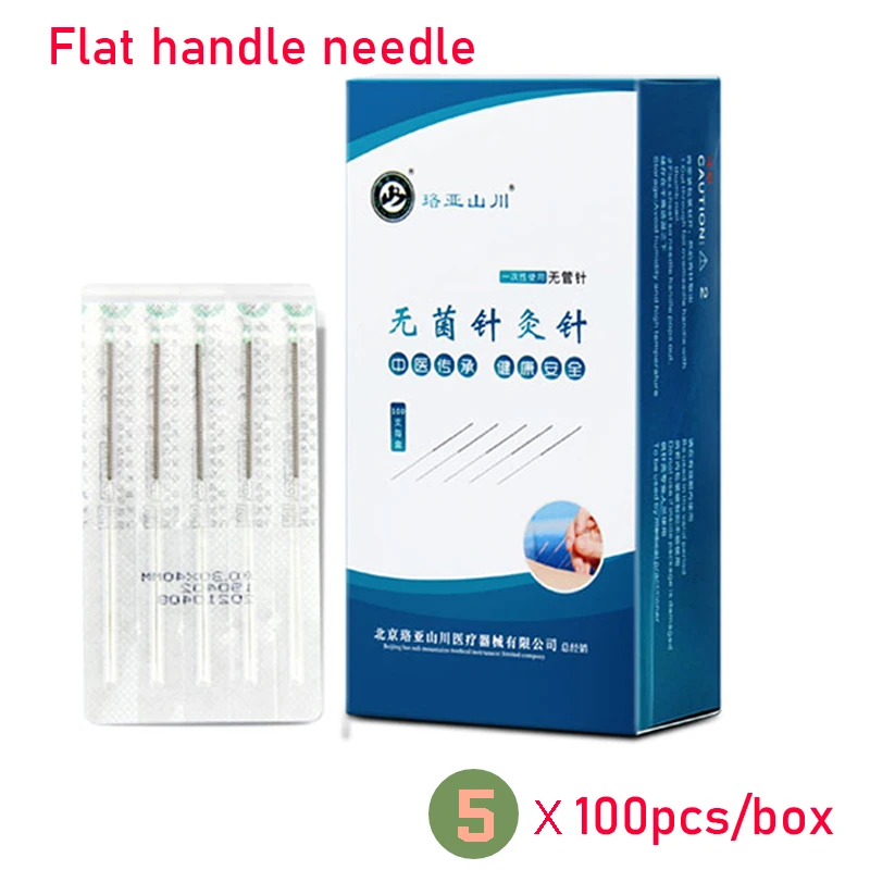 

500pcs=5boxes Disposable Sterile Acupuncture Needles Single use Flat Handle Needle Body Relaxation Beauty Health Care Tool