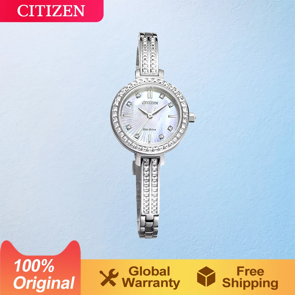 CITIZEN Original  Japan Women Eco-Drive Quartz Watch Female River Frizz Dial Business Women's Watch  EM0860-51