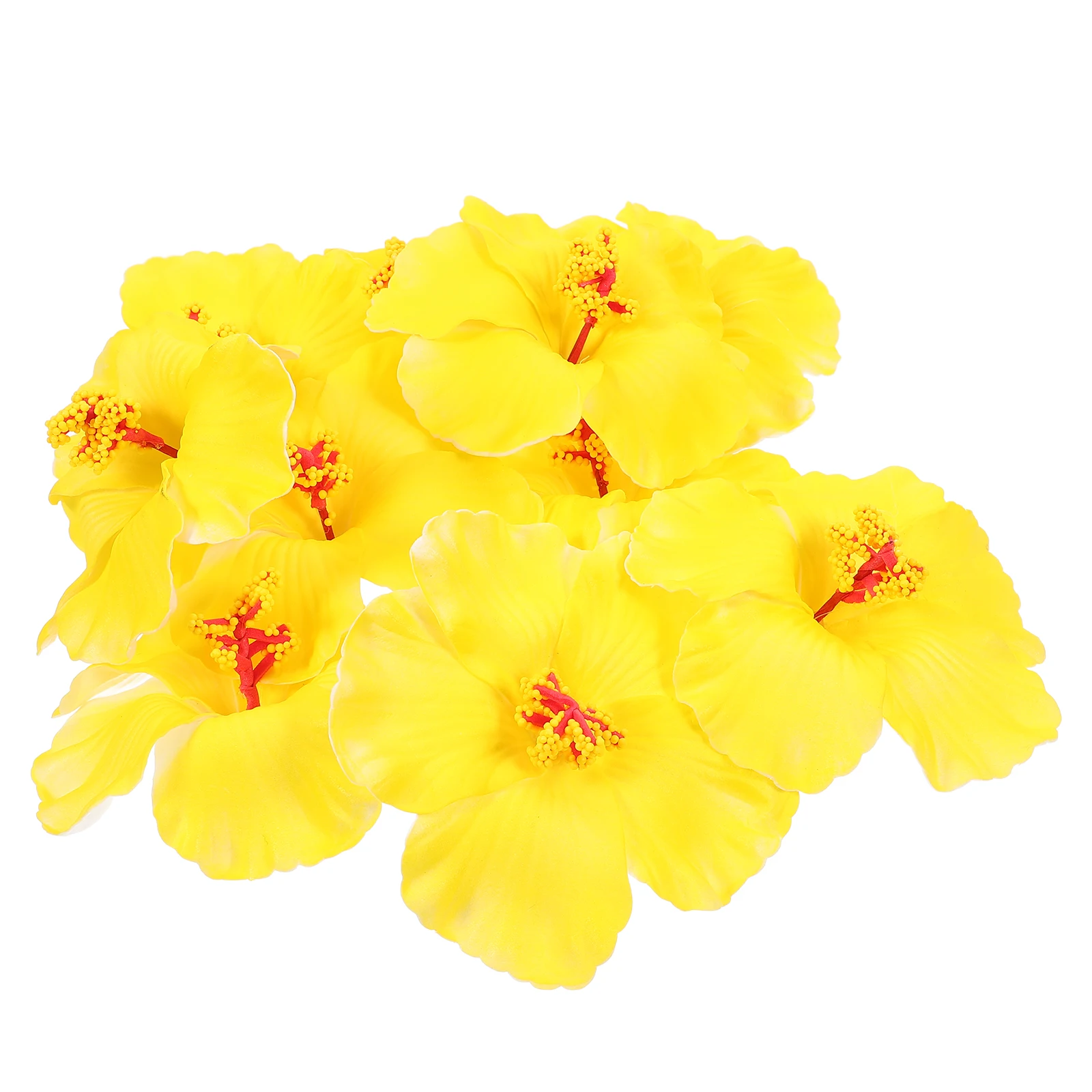 

10Pcs Decorative Hibiscus Flowers Realistic Artificial Tropical Flowers for Home Bar Office DIY Decoration Photography Prop