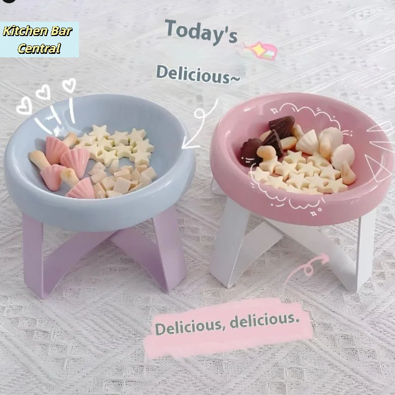 【Spine Protection Pet Bowl High Feet Neck Protection Cat Bowl With Stand Pet Food Bowl Pet Supplies】