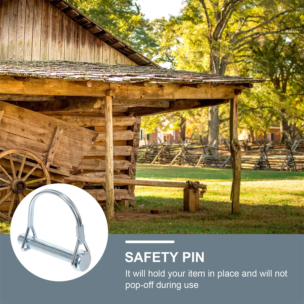 

8pcs D-Type Safety Coupler Pin Heavy Duty Carbon Steel Hitch Locking Pin Quick Release Trailer Lawn Farming Corrosion Resistant