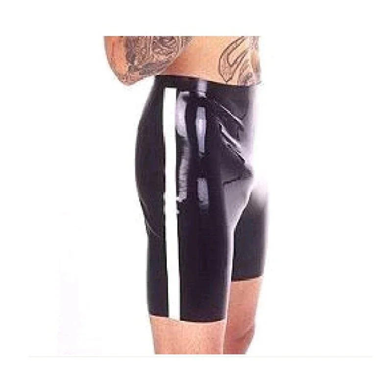 

Latex Panties Handmade Black Men's Latex Rubber Short Pants Plus Size Customize