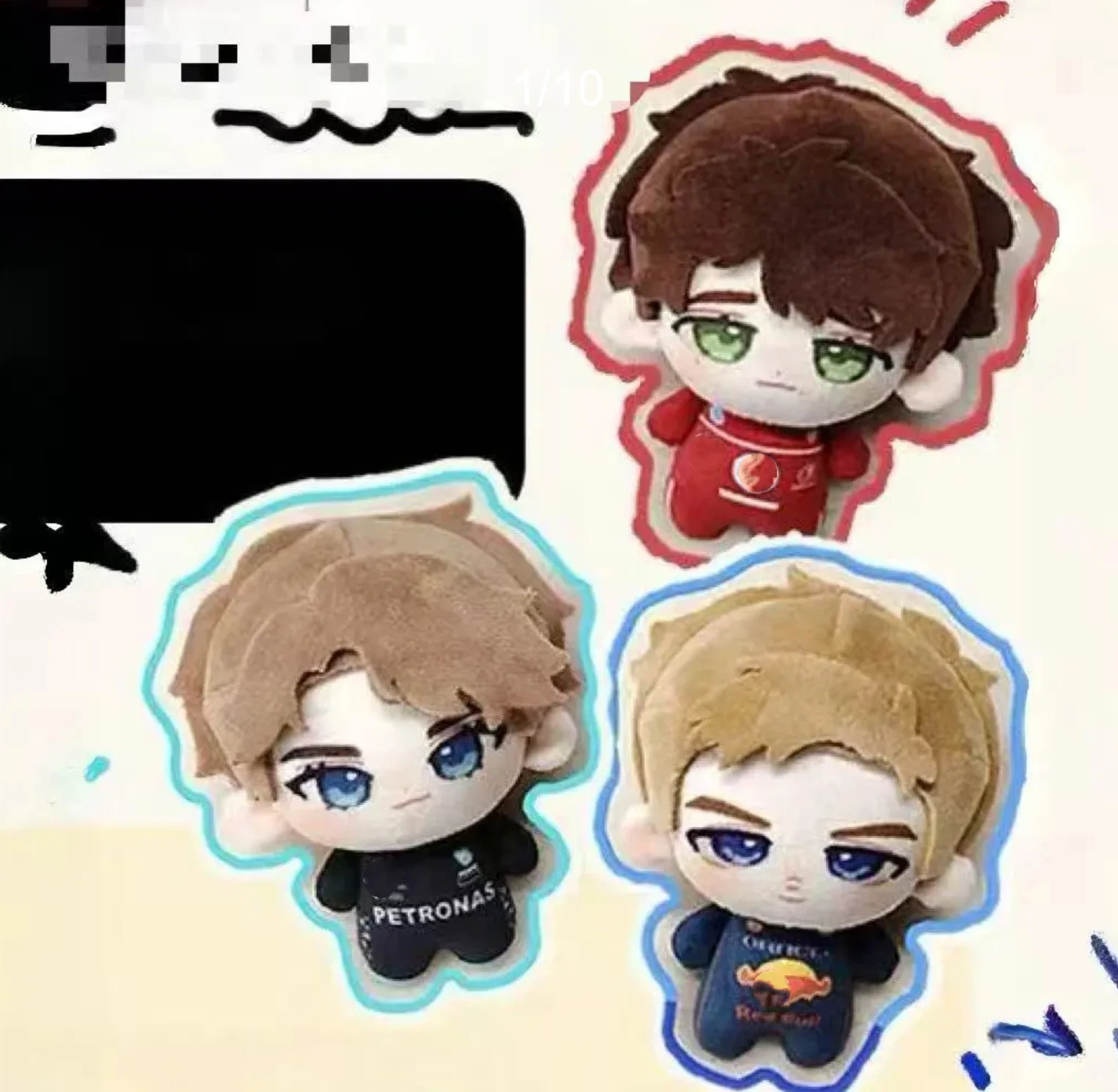 Max Verstapp Charles Leclerc Russell 10CM Attribute Cotton Doll Peripheral Plush Decorative Backpack Pendant Game Fan Gifts