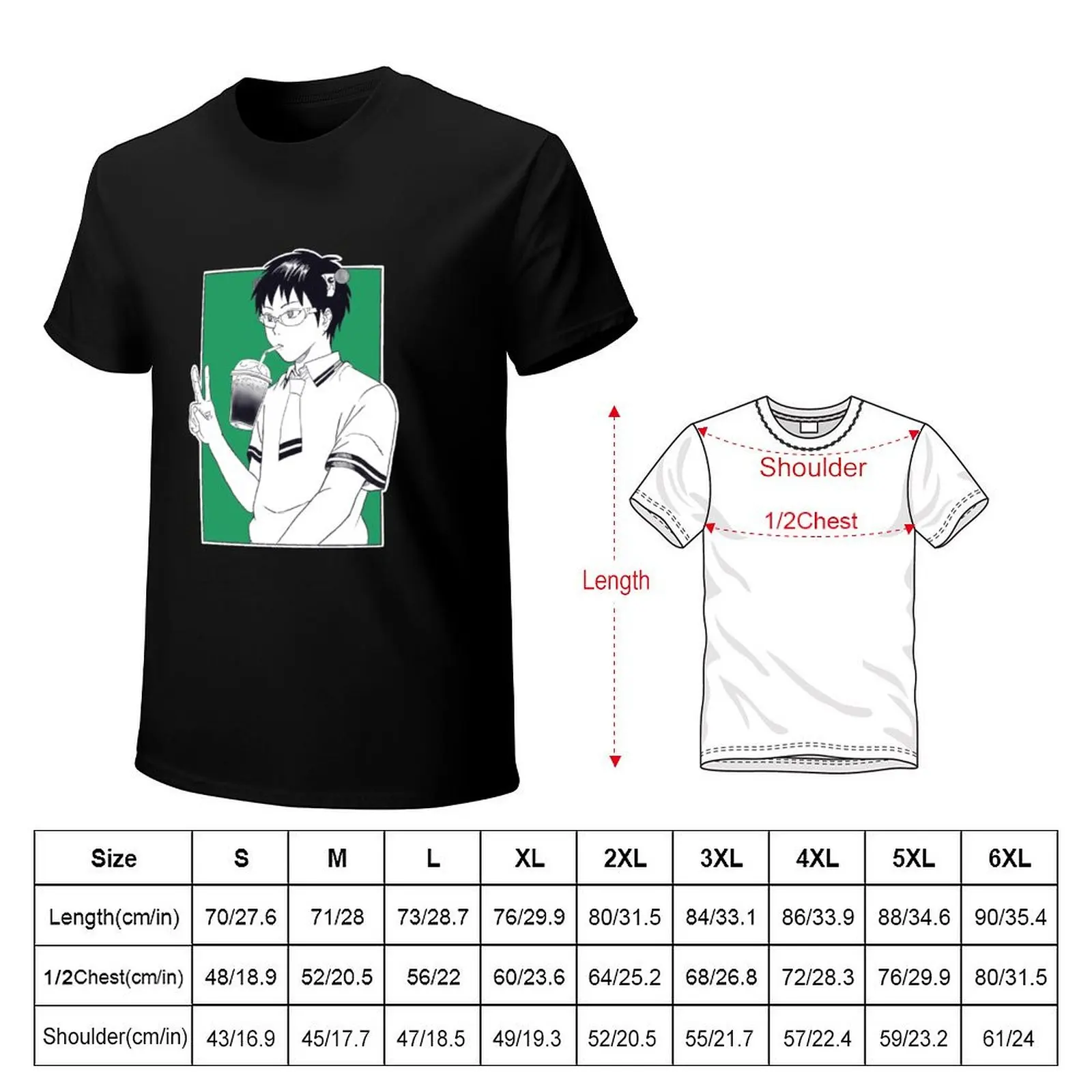 Saiki K T-Shirt t shirt for man 100 percent cotton T-Shirt