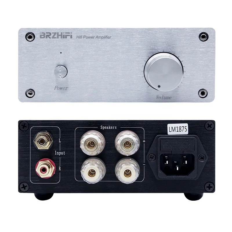 BRZHIFI Audio LM1875 Aluminum Integrate Amplificatore Home Theater Audio Amp 25W*2 Audiophile Desktop Stereo Amplifier 2 Channel