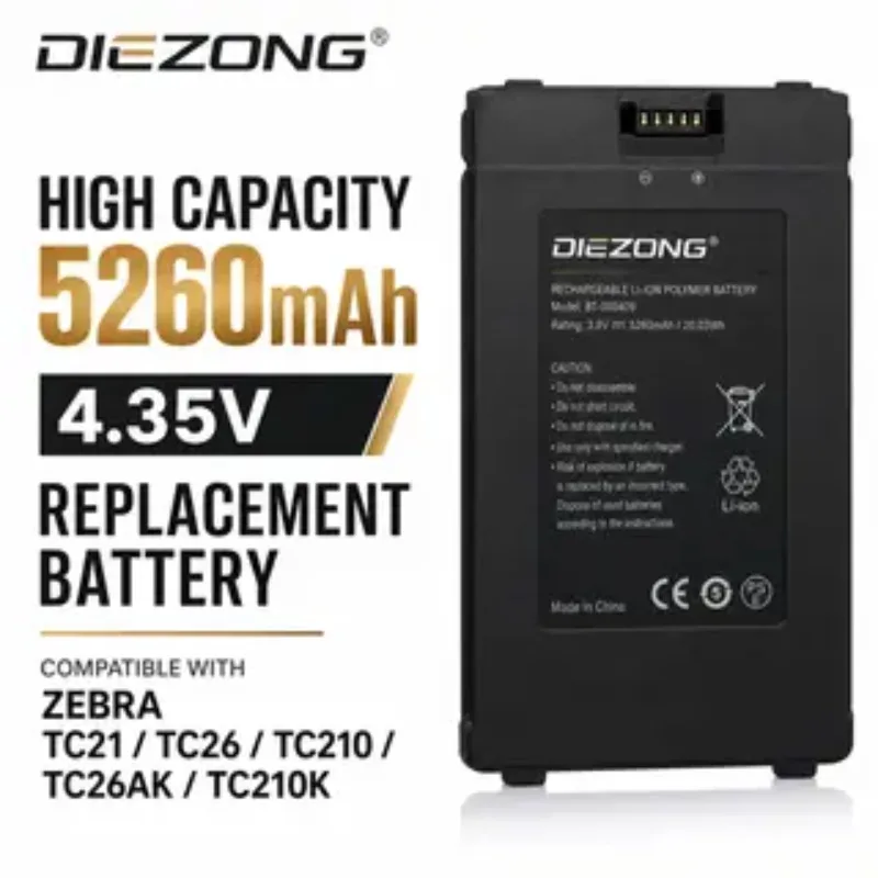 

Brand New 5260MAH BT-000409A for ZEBRA TC21 TC26 TC210 TC26AK TC210K, BT-000409 BTRY-TC2Y-1XMA1-01 BT-000411 Thickened Battery