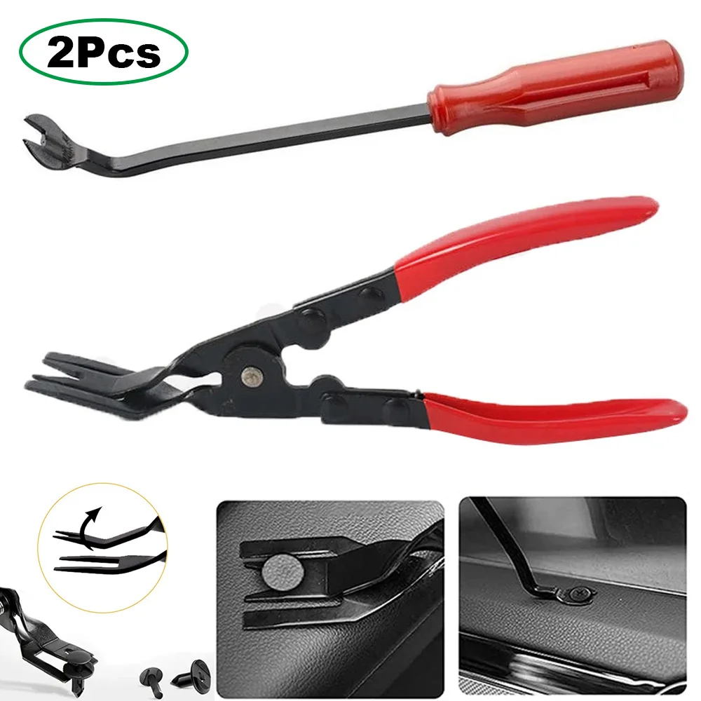 Car Dash Upholstery Nail Puller Fastener Jaw Screwdriver Set Clip Pliers Auto Door Dashboards Interior Removal Installation Tool