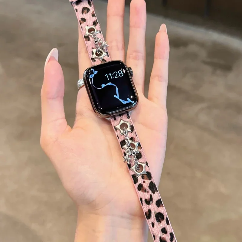 Advanced luxury leather strap suitable for Apple iWatch strap 38mm 40mm 41mm 42mm 44mm 45mm 49mm fashionable strap