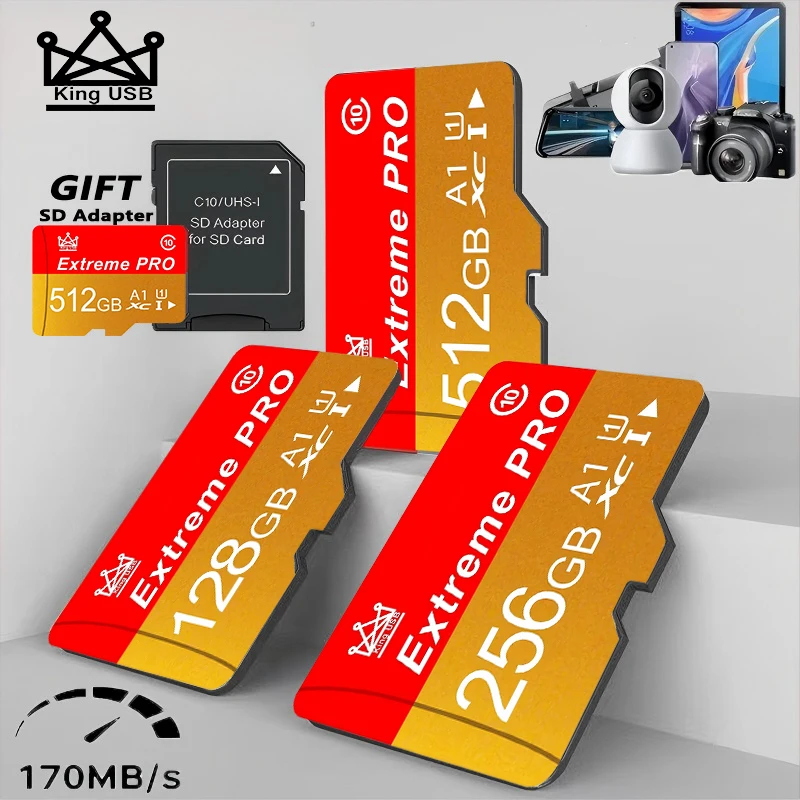Original Micro TF SD Card 64GB Flash Class 10 SD Cards 128GB Memory Card 256GB memory card 512GB For Phone/Cameras /tablet/Drone