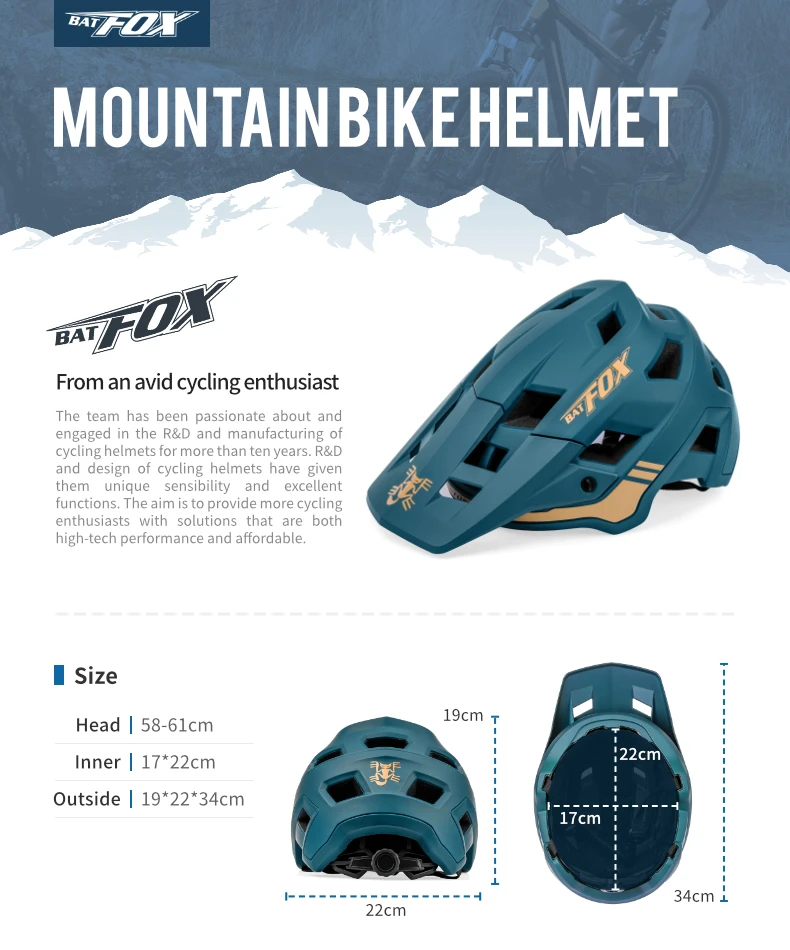 BATFOX Fahrradhelm MTB Casco Fahrradhelm Sicherheit Weiß Integral geformter Mountainbike-Helm für Männer Frauen Casco Bicicleta – Detail 3