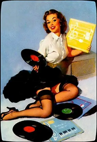 Music Pin Up Girl Metal Sign Plaque Metal Tin Sign Tin Signs Pinup Girl Cafe Art Decor Bar Pub