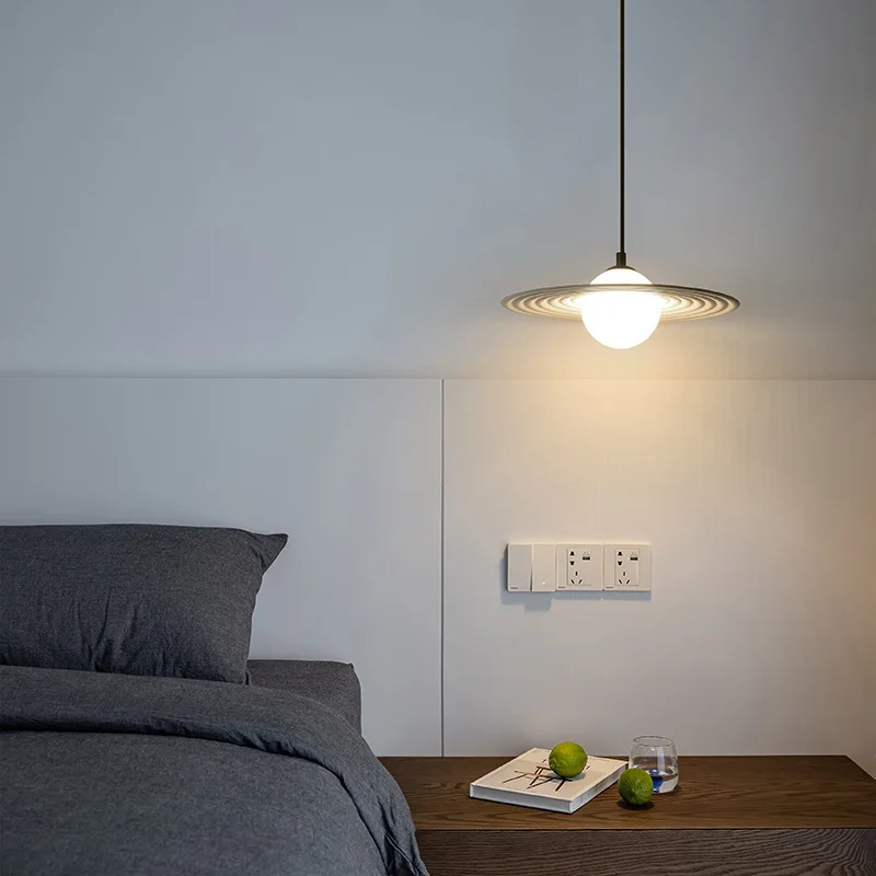 Nordic Designer LED Pendant Light Creative Circular Flying Saucer Chandelier Living Room Restaurant Kitchen Bedroom Hanging Lamp