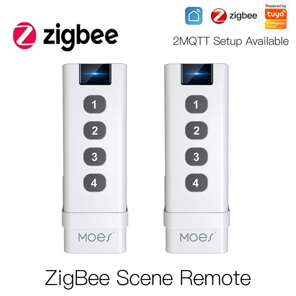 4 Key Tuya ZigBee Smart Wireless Scene Switch Remote Portable Home Automation Scenario Remote Control With Alexa Google