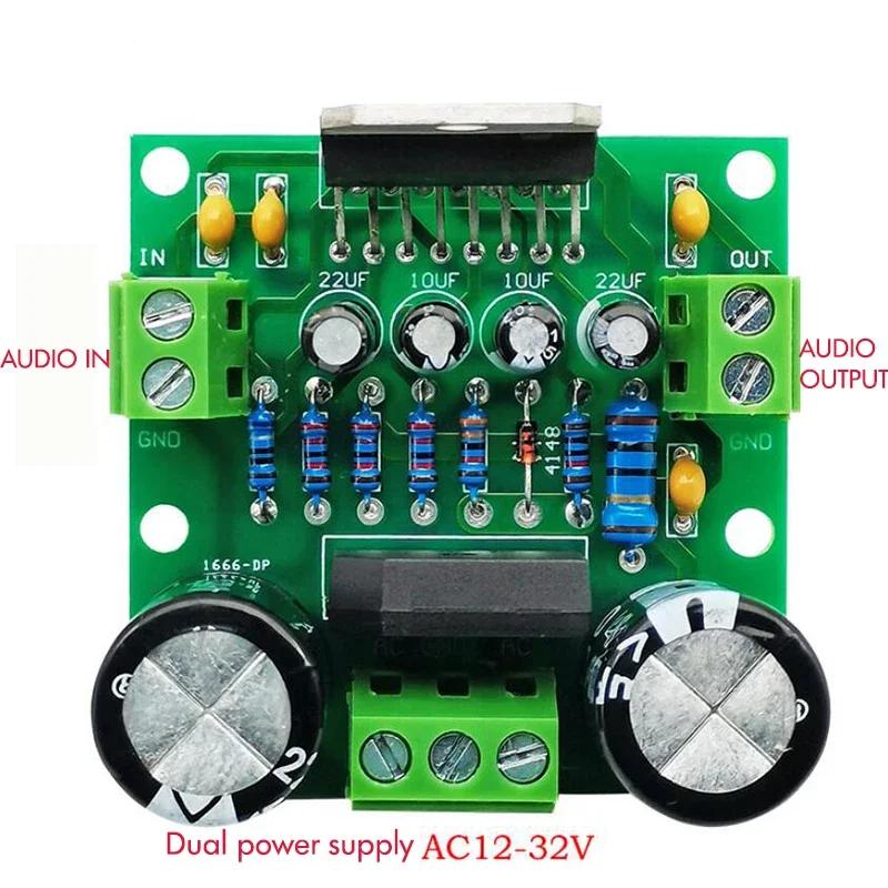 Placa Amplificador De Potência Digital, Módulo Amplificador De Áudio De Canal único, Alta Potência, Dual 12-32V, 100W, TDA7293, 7294, DIY Speaker