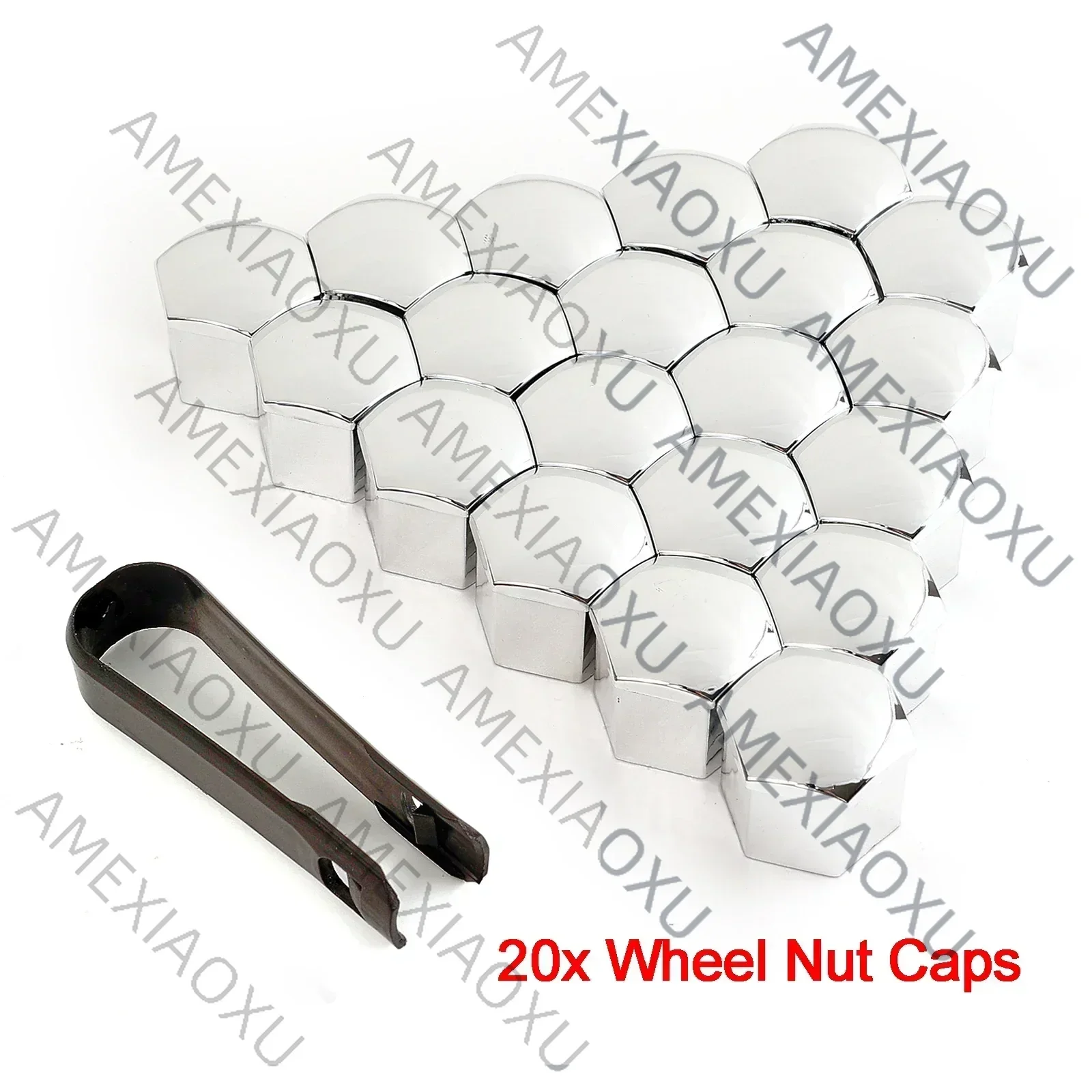 20x Chrome Car Wheel Nuts Caps Protector Tyre Bolts Outward Decoration Studs Hub Cover Caps Gloss Silver For Tesla Model 3 S X Y