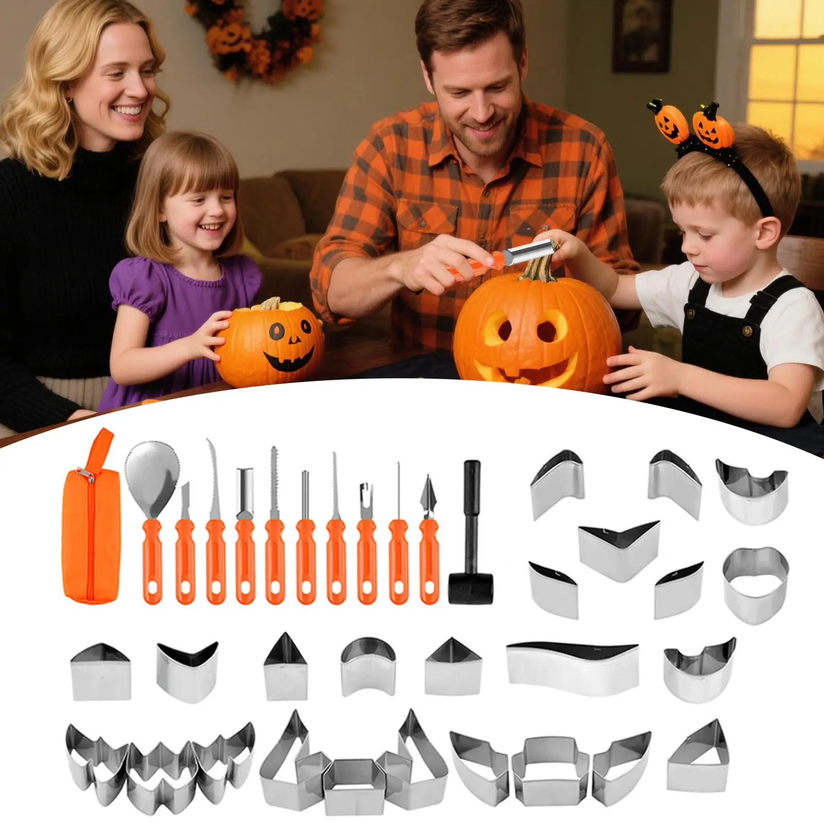

Pumpkin Carving Kit Pumpkin Carving Tool And Stencils For Kids 37-Piece Heavy Duty Sculpting Gears With Bag For Classroom School