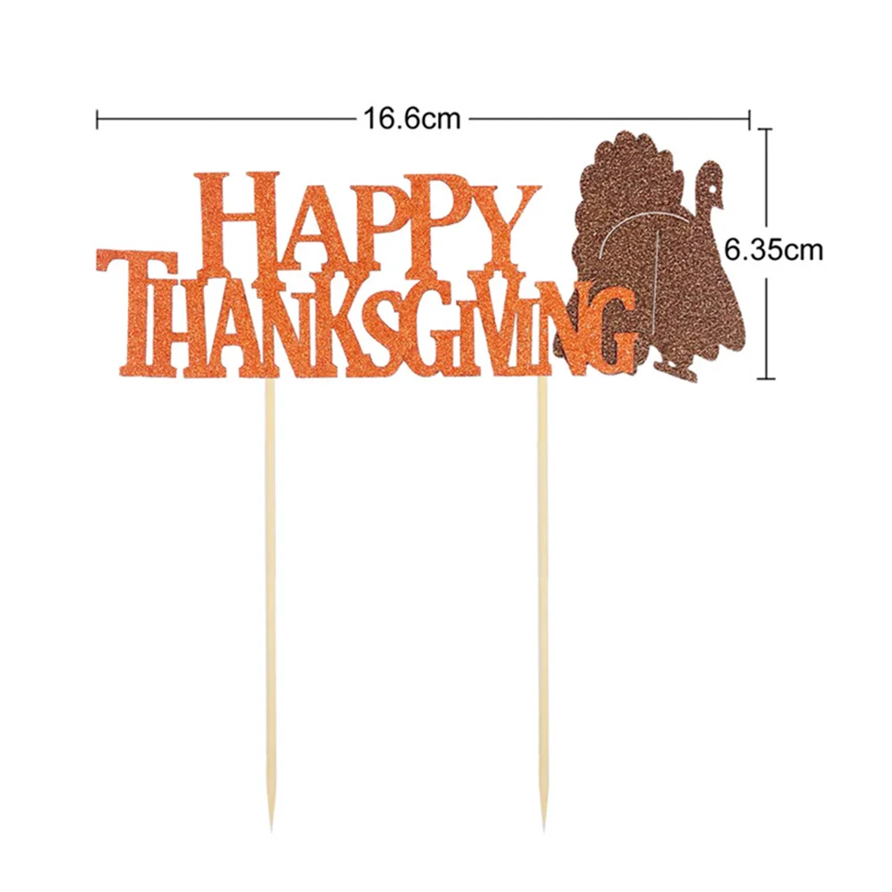 Thanksgiving Cake Topper Happy Thanksgiving Turkey Cupake Topper Party Cake Food Picks Dessert Decoration