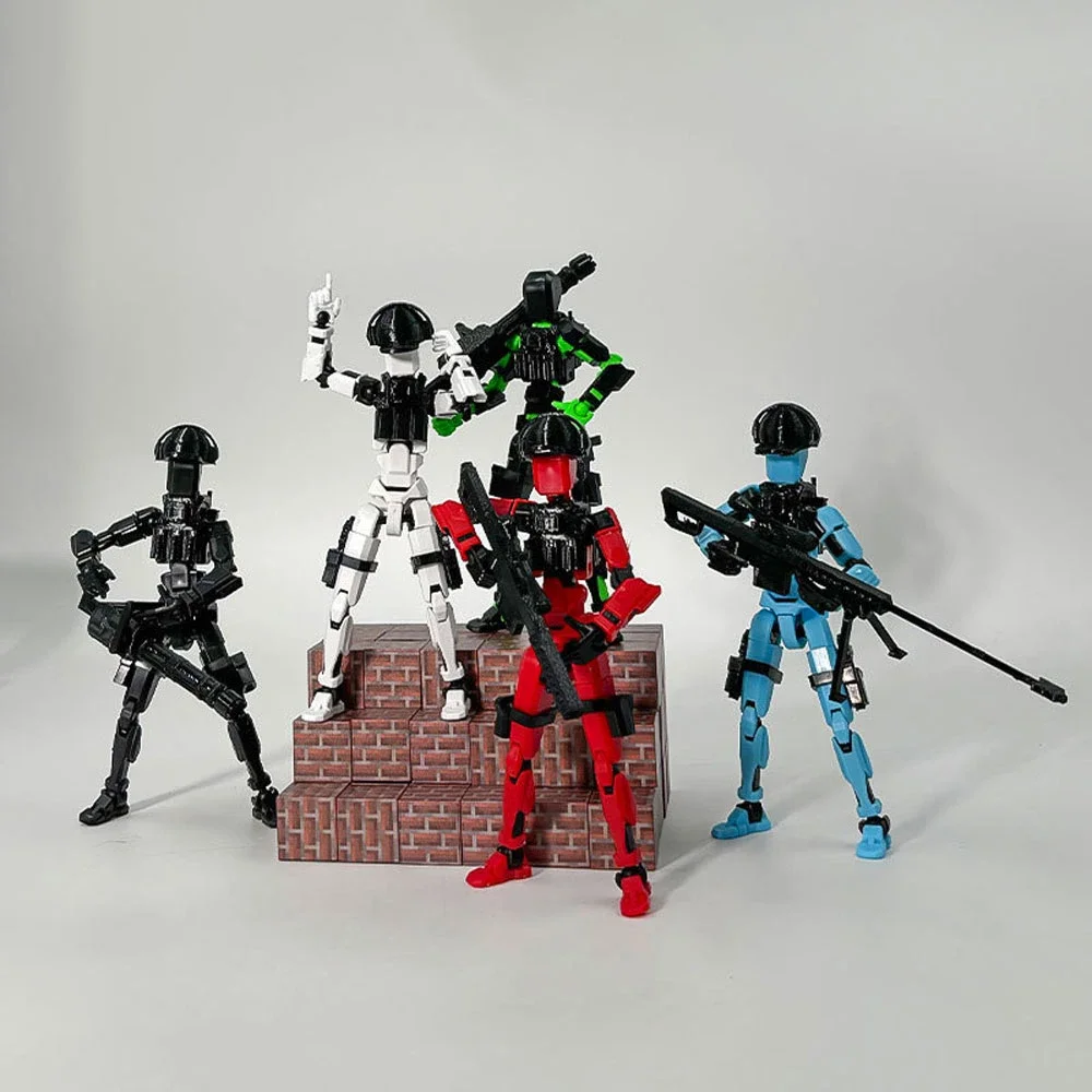 Lucky13 3D Printable Toy Model Action Figure Dummy T13 Toy Doll Robot Assembly Model Decoration Desktop Decoration War Sandbox